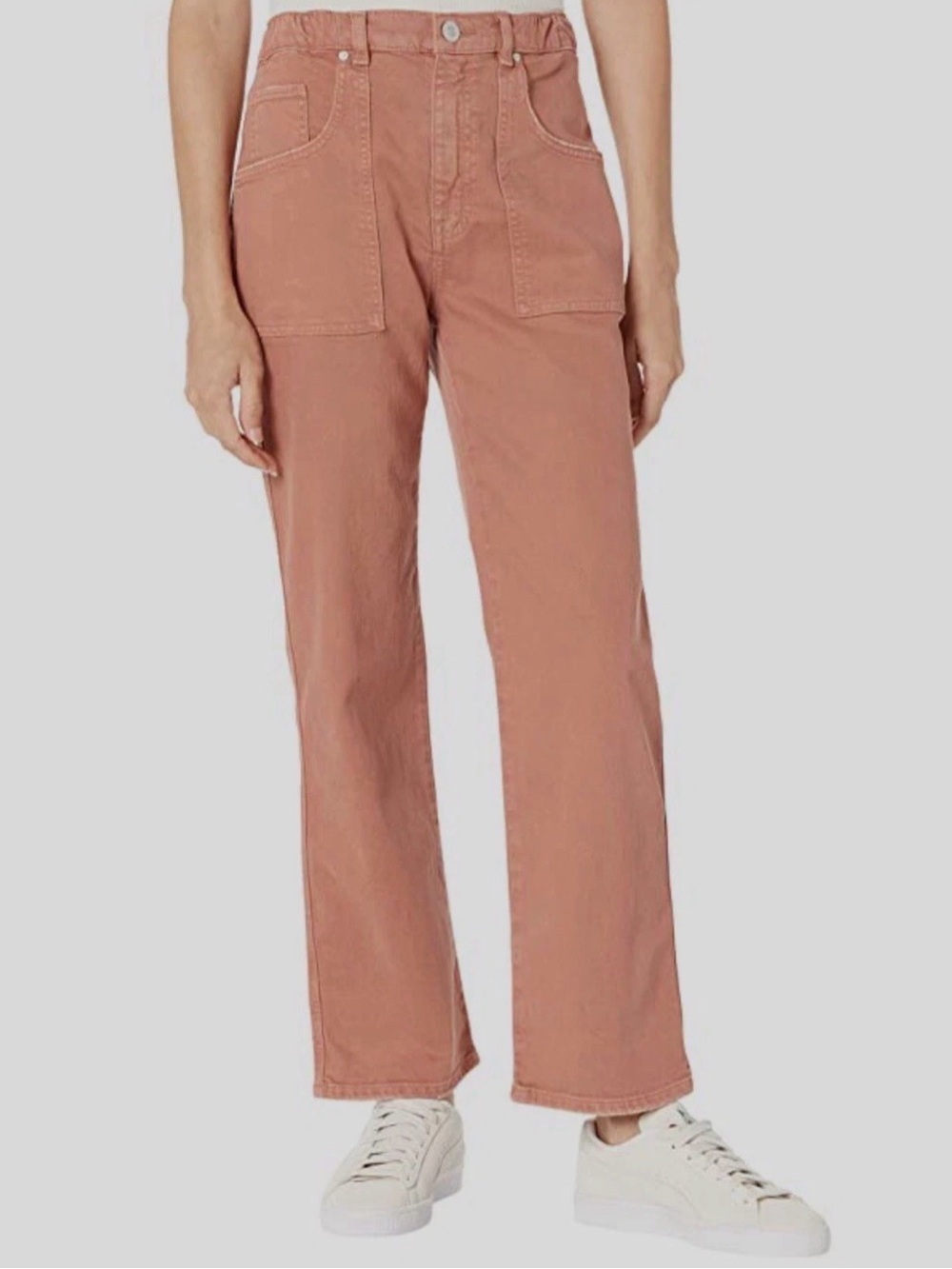 Hudson Jeans Women’s High Waist Straight Leg Pants Size 26 Ankle Rose Pink